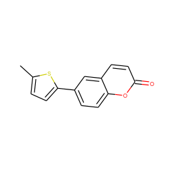 Cc1ccc(-c2ccc3oc(=O)ccc3c2)s1 ZINC001772611581