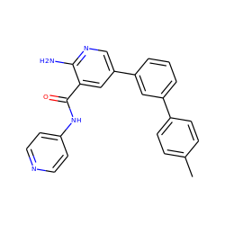 Cc1ccc(-c2cccc(-c3cnc(N)c(C(=O)Nc4ccncc4)c3)c2)cc1 ZINC000149984479