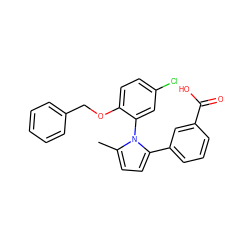 Cc1ccc(-c2cccc(C(=O)O)c2)n1-c1cc(Cl)ccc1OCc1ccccc1 ZINC000036409793