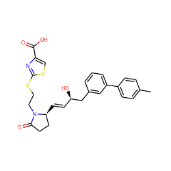 Cc1ccc(-c2cccc(C[C@H](O)/C=C/[C@H]3CCC(=O)N3CCSc3nc(C(=O)O)cs3)c2)cc1 ZINC000084668935