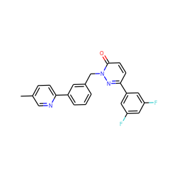 Cc1ccc(-c2cccc(Cn3nc(-c4cc(F)cc(F)c4)ccc3=O)c2)nc1 ZINC000201058906