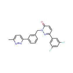 Cc1ccc(-c2cccc(Cn3nc(-c4cc(F)cc(F)c4)ccc3=O)c2)nn1 ZINC000203897598