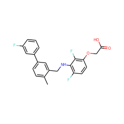 Cc1ccc(-c2cccc(F)c2)cc1CNc1c(F)ccc(OCC(=O)O)c1F ZINC000148801898