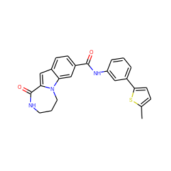 Cc1ccc(-c2cccc(NC(=O)c3ccc4cc5n(c4c3)CCCNC5=O)c2)s1 ZINC000147845456