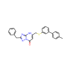 Cc1ccc(-c2cccc(SCc3cc(=O)n4nc(Cc5ccccc5)nc4[nH]3)c2)cc1 ZINC000103236976