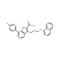 Cc1ccc(-c2cccc3c(CCCOc4cccc5ccccc45)c(C(=O)O)[nH]c23)cc1 ZINC000140801968