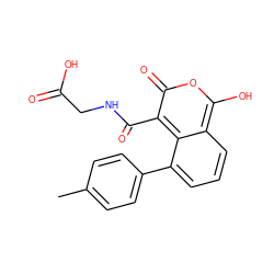 Cc1ccc(-c2cccc3c(O)oc(=O)c(C(=O)NCC(=O)O)c23)cc1 ZINC000114872827