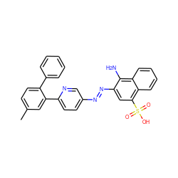 Cc1ccc(-c2ccccc2)c(-c2ccc(/N=N/c3cc(S(=O)(=O)O)c4ccccc4c3N)cn2)c1 ZINC000223774939