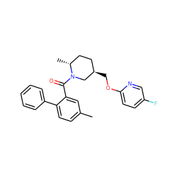 Cc1ccc(-c2ccccc2)c(C(=O)N2C[C@H](COc3ccc(F)cn3)CC[C@H]2C)c1 ZINC000043201229