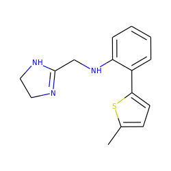 Cc1ccc(-c2ccccc2NCC2=NCCN2)s1 ZINC000013438368