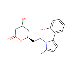 Cc1ccc(-c2ccccc2O)n1CC[C@@H]1C[C@@H](O)CC(=O)O1 ZINC000026835403