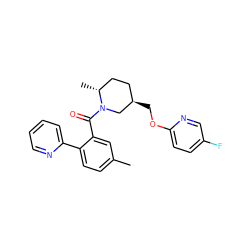 Cc1ccc(-c2ccccn2)c(C(=O)N2C[C@H](COc3ccc(F)cn3)CC[C@H]2C)c1 ZINC000043201234