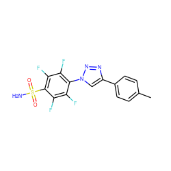 Cc1ccc(-c2cn(-c3c(F)c(F)c(S(N)(=O)=O)c(F)c3F)nn2)cc1 ZINC000299832688