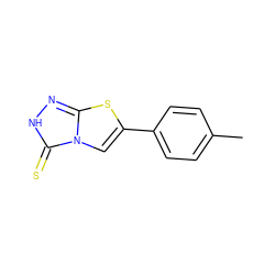 Cc1ccc(-c2cn3c(=S)[nH]nc3s2)cc1 ZINC000002481226