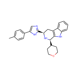 Cc1ccc(-c2cnc([C@H]3Cc4c([nH]c5ccccc45)[C@@H](C4CCOCC4)N3)[nH]2)cc1 ZINC000653724981