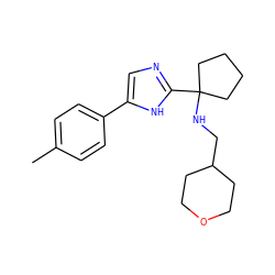 Cc1ccc(-c2cnc(C3(NCC4CCOCC4)CCCC3)[nH]2)cc1 ZINC000473088660