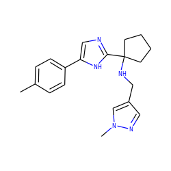 Cc1ccc(-c2cnc(C3(NCc4cnn(C)c4)CCCC3)[nH]2)cc1 ZINC000473094729