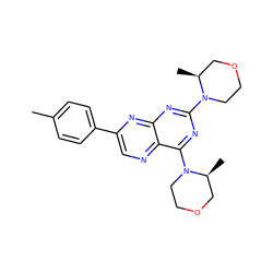 Cc1ccc(-c2cnc3c(N4CCOC[C@@H]4C)nc(N4CCOC[C@@H]4C)nc3n2)cc1 ZINC000139645932