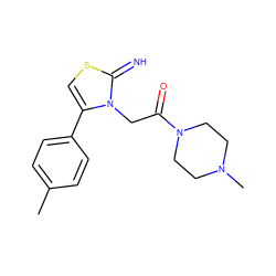 Cc1ccc(-c2csc(=N)n2CC(=O)N2CCN(C)CC2)cc1 ZINC000101703900