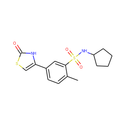 Cc1ccc(-c2csc(=O)[nH]2)cc1S(=O)(=O)NC1CCCC1 ZINC000299864769