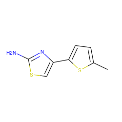 Cc1ccc(-c2csc(N)n2)s1 ZINC000002576717