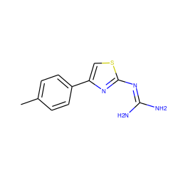 Cc1ccc(-c2csc(N=C(N)N)n2)cc1 ZINC000013659172