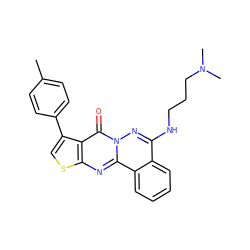 Cc1ccc(-c2csc3nc4c5ccccc5c(NCCCN(C)C)nn4c(=O)c23)cc1 ZINC000002679415