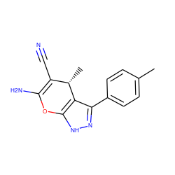 Cc1ccc(-c2n[nH]c3c2[C@@H](C)C(C#N)=C(N)O3)cc1 ZINC000004165780