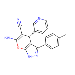 Cc1ccc(-c2n[nH]c3c2[C@@H](c2cccnc2)C(C#N)=C(N)O3)cc1 ZINC000005074853