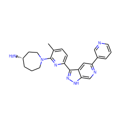 Cc1ccc(-c2n[nH]c3cnc(-c4cccnc4)cc23)nc1N1CCC[C@H](N)CC1 ZINC000205257315