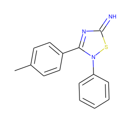 Cc1ccc(-c2nc(=N)sn2-c2ccccc2)cc1 ZINC000104828920