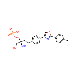 Cc1ccc(-c2nc(-c3ccc(CC[C@](N)(CO)COP(=O)(O)O)cc3)co2)cc1 ZINC000299837535