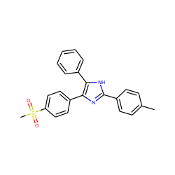 Cc1ccc(-c2nc(-c3ccc(S(C)(=O)=O)cc3)c(-c3ccccc3)[nH]2)cc1 ZINC000103172015