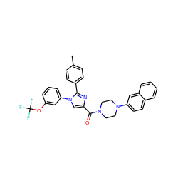 Cc1ccc(-c2nc(C(=O)N3CCN(c4ccc5ccccc5c4)CC3)cn2-c2cccc(OC(F)(F)F)c2)cc1 ZINC000042806538