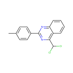 Cc1ccc(-c2nc(C(Cl)Cl)c3ccccc3n2)cc1 ZINC000000358378