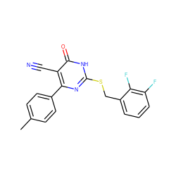 Cc1ccc(-c2nc(SCc3cccc(F)c3F)[nH]c(=O)c2C#N)cc1 ZINC000146834695