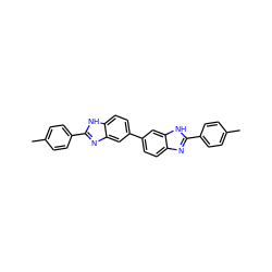 Cc1ccc(-c2nc3cc(-c4ccc5nc(-c6ccc(C)cc6)[nH]c5c4)ccc3[nH]2)cc1 ZINC000009694159