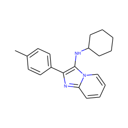 Cc1ccc(-c2nc3ccccn3c2NC2CCCCC2)cc1 ZINC000000418195