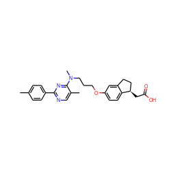 Cc1ccc(-c2ncc(C)c(N(C)CCCOc3ccc4c(c3)CC[C@H]4CC(=O)O)n2)cc1 ZINC000028891480