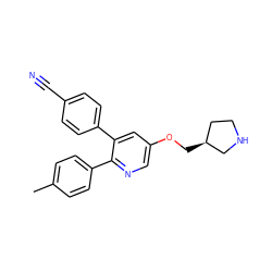 Cc1ccc(-c2ncc(OC[C@H]3CCNC3)cc2-c2ccc(C#N)cc2)cc1 ZINC001772578342