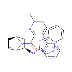 Cc1ccc(-c2ncccn2)c(C(=O)N2[C@H]3CC[C@H]2[C@H](Nc2cnc4ccccc4n2)C3)n1 ZINC000226051076