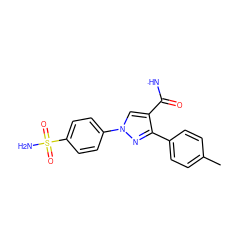 Cc1ccc(-c2nn(-c3ccc(S(N)(=O)=O)cc3)cc2C([NH])=O)cc1 ZINC000087612851