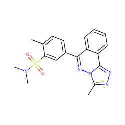 Cc1ccc(-c2nn3c(C)nnc3c3ccccc23)cc1S(=O)(=O)N(C)C ZINC000001431624