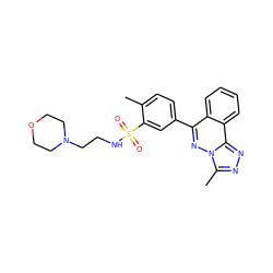 Cc1ccc(-c2nn3c(C)nnc3c3ccccc23)cc1S(=O)(=O)NCCN1CCOCC1 ZINC000019874228