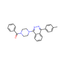 Cc1ccc(-c2nnc(N3CCN(C(=O)c4ccccc4)CC3)c3ccccc23)cc1 ZINC000001114473