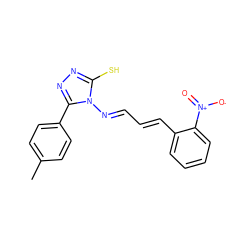 Cc1ccc(-c2nnc(S)n2/N=C/C=C/c2ccccc2[N+](=O)[O-])cc1 ZINC000002347002