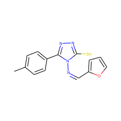 Cc1ccc(-c2nnc(S)n2/N=C\c2ccco2)cc1 ZINC000004889092