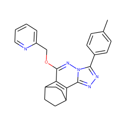 Cc1ccc(-c2nnc3c4c(c(OCc5ccccn5)nn23)C2CCC4CC2)cc1 ZINC000013610197