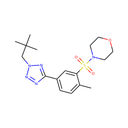 Cc1ccc(-c2nnn(CC(C)(C)C)n2)cc1S(=O)(=O)N1CCOCC1 ZINC000040899989