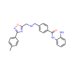 Cc1ccc(-c2noc(CNCc3ccc(C(=O)Nc4ccccc4N)cc3)n2)cc1 ZINC000299862532